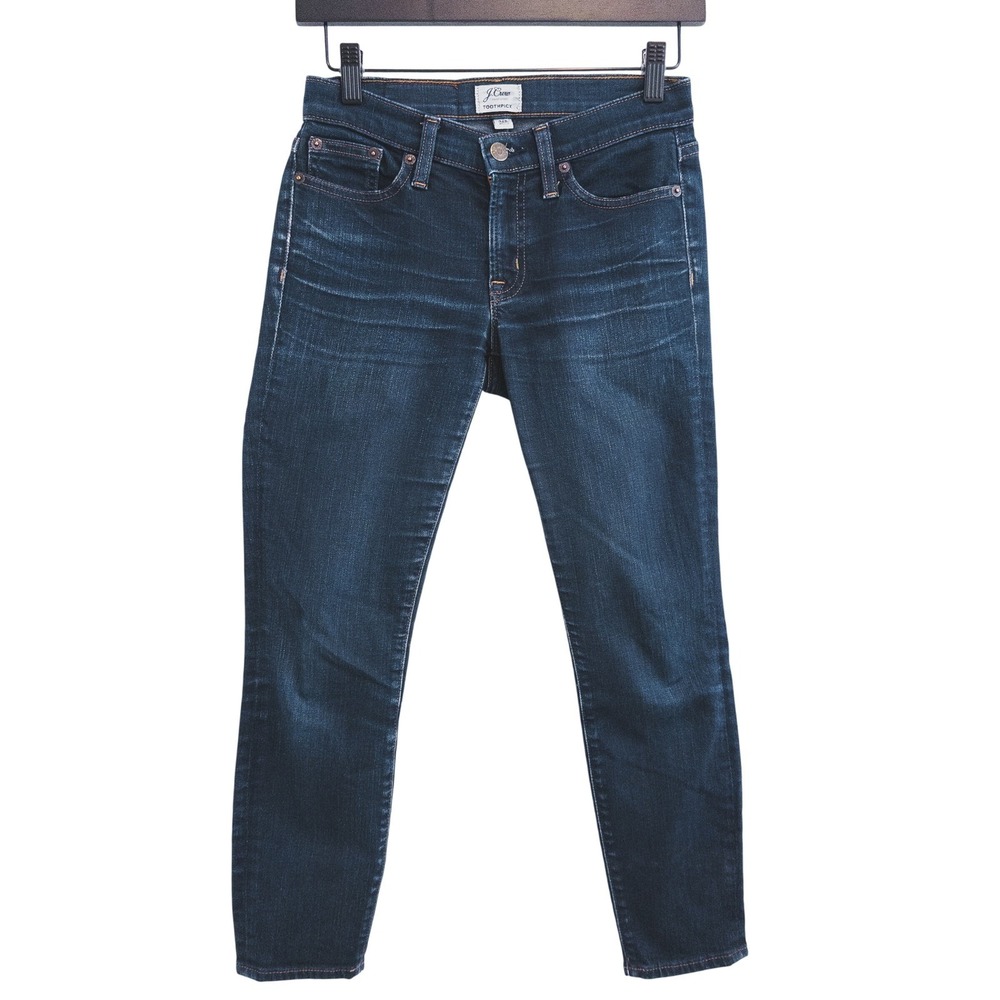 J.Crew Toothpick Skinny Jeans Women 24P Dark Wash Blue Denim Petite Low Rise